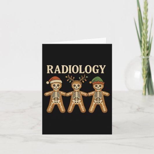 Skeleton Gingerbread Radiology Kerstvakantie X Kaart (Voorkant)