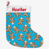 Skeleton Gingerbrood Man Patroon Grote Kerstsok (Voorkant)