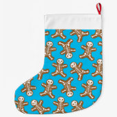 Skeleton Gingerbrood Man Patroon Grote Kerstsok (Achterkant)