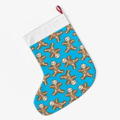 Skeleton Gingerbrood Man Patroon Grote Kerstsok (Achterkant (Hangend))