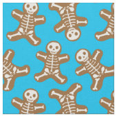 Skeleton Gingerbrood Man Patroon Stof (Close Up)