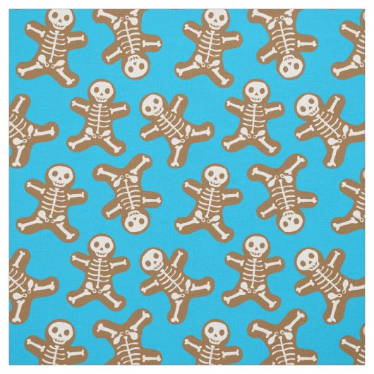 Skeleton Gingerbrood Man Patroon Stof (Swatch)