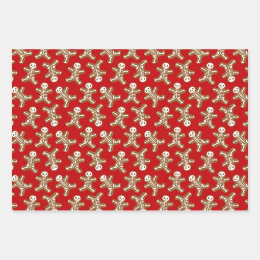Skeleton Gingerbrood Mannen Inpakpapier Vel (Voorkant 2)