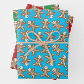 Skeleton Gingerbrood Mannen Inpakpapier Vel (In situ)