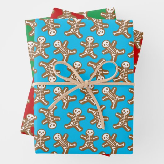 Skeleton Gingerbrood Mannen Inpakpapier Vel (In situ)