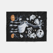 Skeleton Giraffe in Ghosts Halloween Fleece Deken (Voorkant (Horizontaal))
