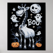 Skeleton Giraffe in Ghosts Halloween Poster (Voorkant)