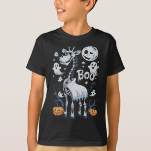 Skeleton Giraffe in Ghosts Halloween T-shirt