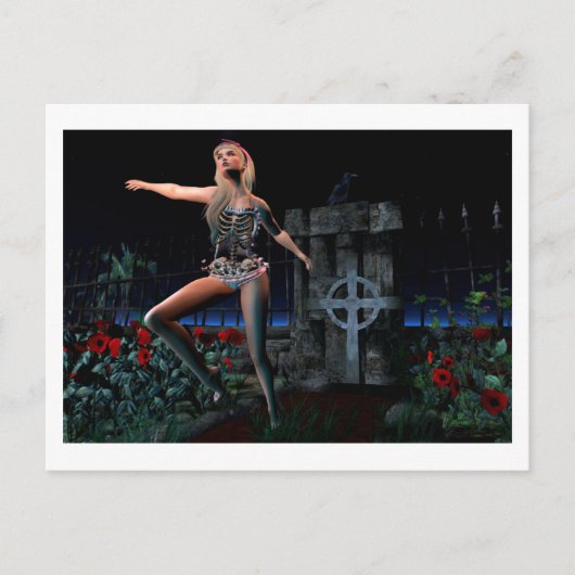 Skeleton girl postcard briefkaart (Voorkant)