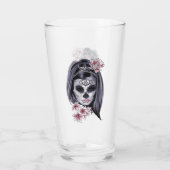 Skeleton Girl Punk Rock Drink Glazen Tumbler (Achterkant)