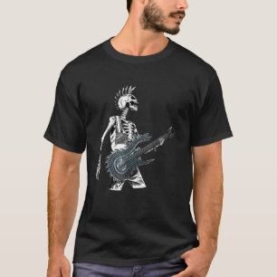 Skeleton Gitarist Rock Roll Gitaar Guy Music Band T-shirt