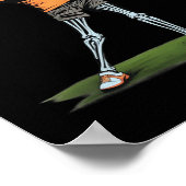 Skeleton Golf Funny Halloween Golfing Sports Golfe Poster (Hoek)