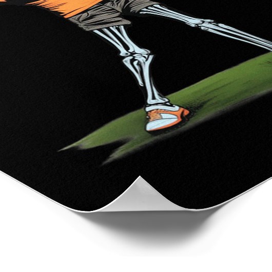 Skeleton Golf Funny Halloween Golfing Sports Golfe Poster (Hoek)