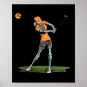 Skeleton Golf Funny Halloween Golfing Sports Golfe Poster (Voorkant)