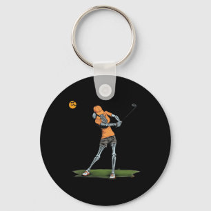 Skeleton Golf Funny Halloween Golfing Sports Golfe Sleutelhanger