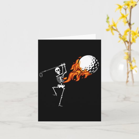Skeleton Golf Grappig Halloween Kostuum Golfen Spo Kaart (Gele Bloem)