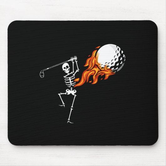 Skeleton Golf Grappig Halloween Kostuum Golfen Spo Muismat (Voorkant)