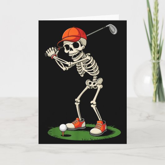 Skeleton Golf Halloween Costume Funny Boys Toddler Kaart (Voorkant)