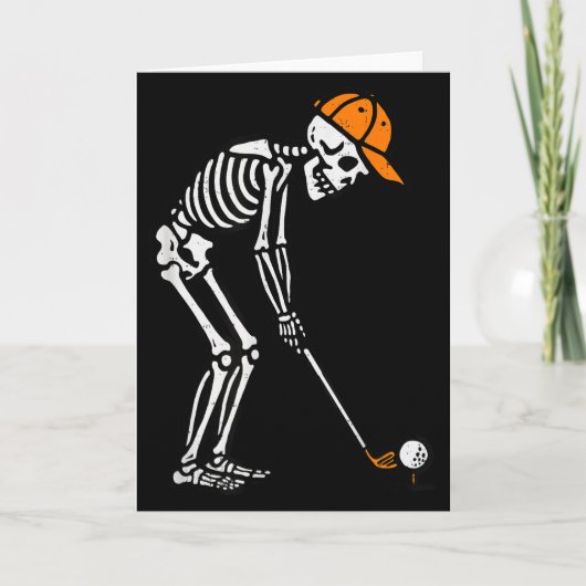 Skeleton Golf Halloween Golfer Costume Dad Mens Bo Kaart (Voorkant)