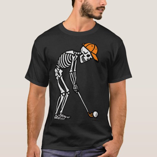 Skeleton Golf Halloween Golfer Costume Dad Mens Bo T-shirt (Voorkant)