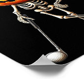 Skeleton Golf Pompoen Golfen Golfer Halloween Cos Poster (Hoek)