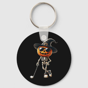 Skeleton Golf Pompoen Golfen Golfer Halloween Cos Sleutelhanger