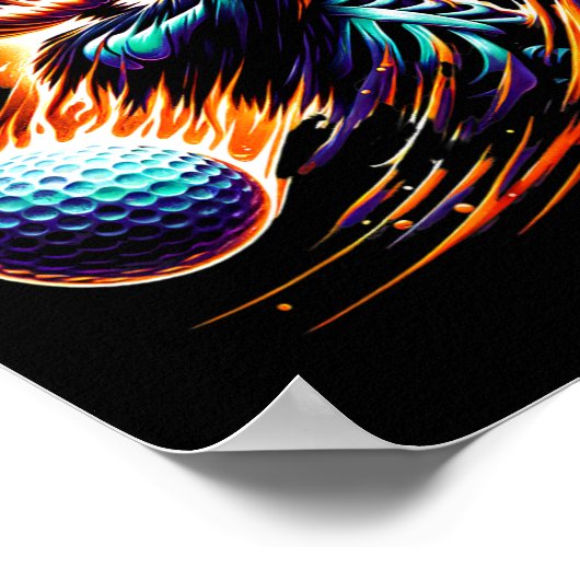 Skeleton Golfen Halloween Pumpkin Golfer Poster (Hoek)