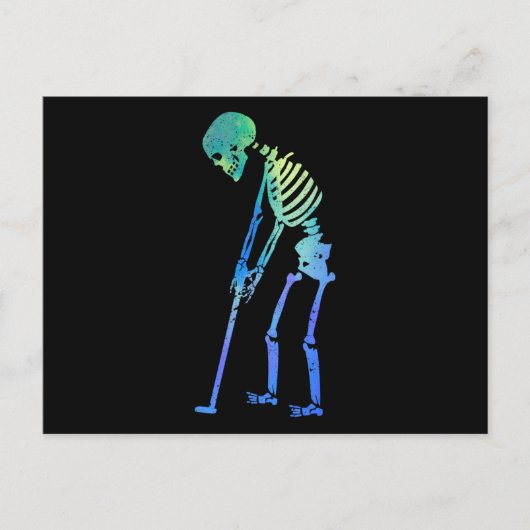 Skeleton Golfer Funny Halloween Golf Sport Briefkaart (Voorkant)