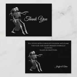 Skeleton Gothic AlternativeHalloween wedding Notitiekaartje