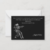 Skeleton Gothic AlternativeHalloween wedding Notitiekaartje (Achterkant)