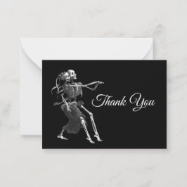 Skeleton Gothic AlternativeHalloween wedding Notitiekaartje