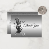 Skeleton Gothic AlternativeHalloween wedding Notitiekaartje (Voorkant / Achterkant in situ)