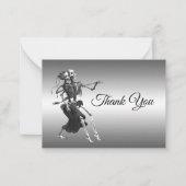 Skeleton Gothic AlternativeHalloween wedding Notitiekaartje (Voorkant)