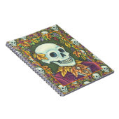 SKELETON, GOTHIC GENTLEMAN SKULL, DODE LEAF SAMENL NOTITIEBOEK (Rechterzijde)