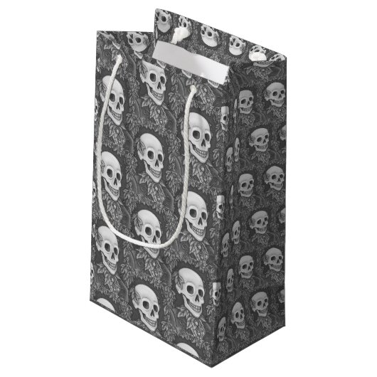 SKELETON GOTHIC GENTLEMAN SKULL HALLOWEEN GIFT BAG KLEIN CADEAUZAKJE (Achterkant Gekanteld)