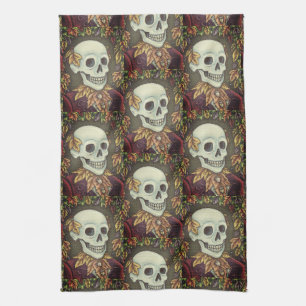 SKELETON, GOTHIC GENTLEMAN SKULL KITCHEN TOWEL THEEDOEK