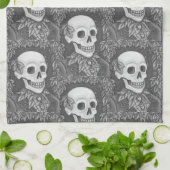 SKELETON, GOTHIC GENTLEMAN SKULL KITCHEN TOWEL THEEDOEK (Gevouwen)