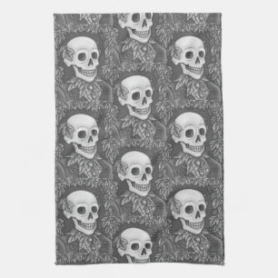 SKELETON, GOTHIC GENTLEMAN SKULL KITCHEN TOWEL THEEDOEK
