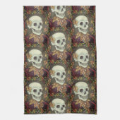 SKELETON, GOTHIC GENTLEMAN SKULL KITCHEN TOWEL THEEDOEK (Verticaal)