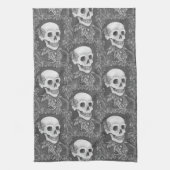 SKELETON, GOTHIC GENTLEMAN SKULL KITCHEN TOWEL THEEDOEK (Verticaal)