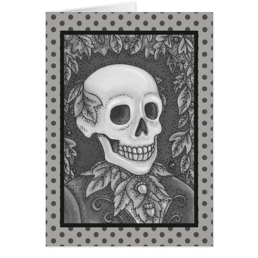 SKELETON GOTHIC GENTLEMAN SKULL WENSKAART Blank (Voorkant)