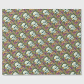 SKELETON, GOTHIC GENTLEMAN SKULL WRAPPER CADEAUPAPIER (Vlak)