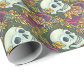 SKELETON, GOTHIC GENTLEMAN SKULL WRAPPER CADEAUPAPIER (Rol Hoek)