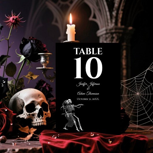 Skeleton Gothic Halloween Alternative Wedding Kaart