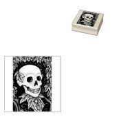 SKELETON, GOTHIC HALLOWEEN SKULL RUBBER STEMP RUBBERSTEMPEL (Gestempeld)