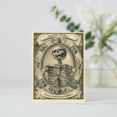 Skeleton, Gothic, Medieval Briefkaart (Staand voorkant)