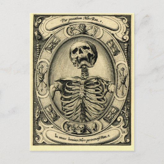 Skeleton, Gothic, Medieval Briefkaart (Voorkant)