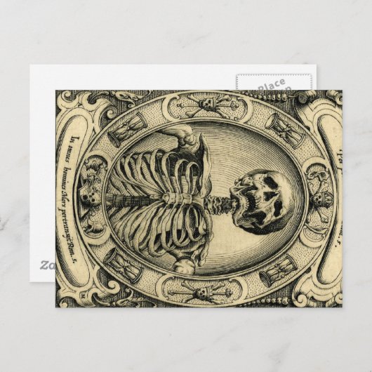 Skeleton, Gothic, Medieval Briefkaart (Voorkant / Achterkant)