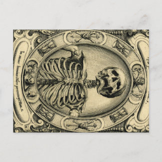 Skeleton, Gothic, Medieval Briefkaart