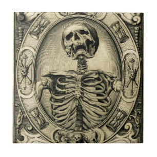 Skeleton, Gothic, Medieval Tegeltje